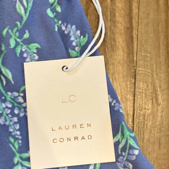 LC Lauren Conrad Blue Floral Skater Skirt - Picture 2 of 5